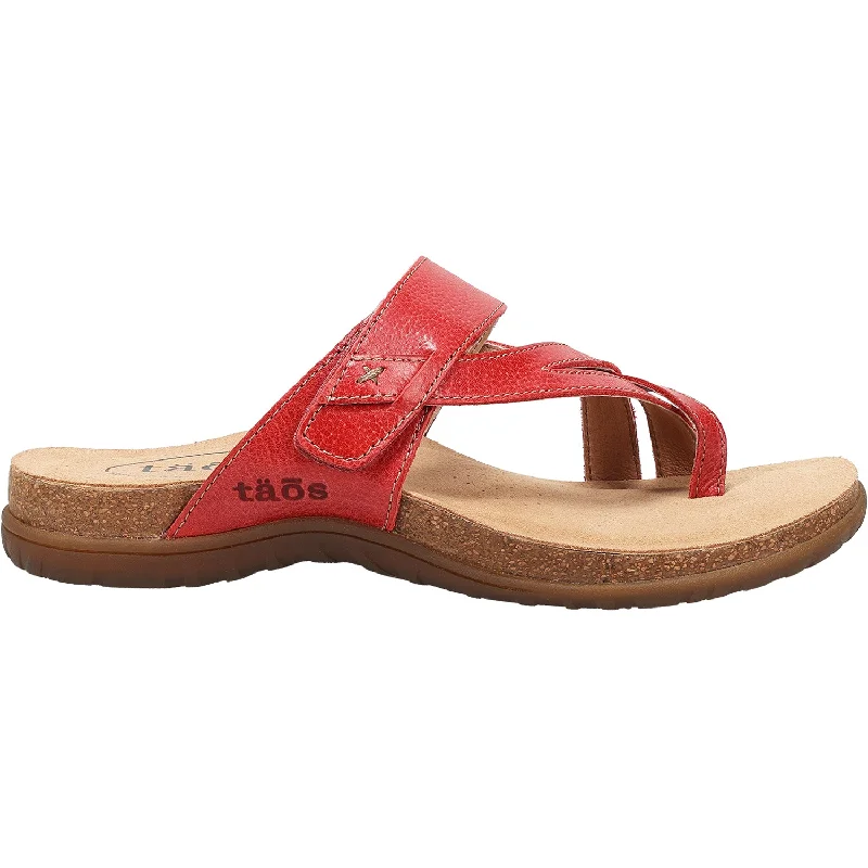 sandals for beach relaxation and enjoymentWomen's Taos Perfect True Red Leather