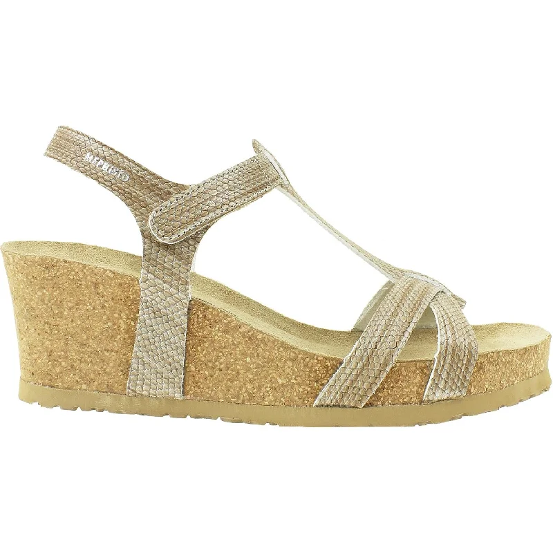 sandals for going to the beach -Women's Mephisto Liviane Light Sand Zambie Leather