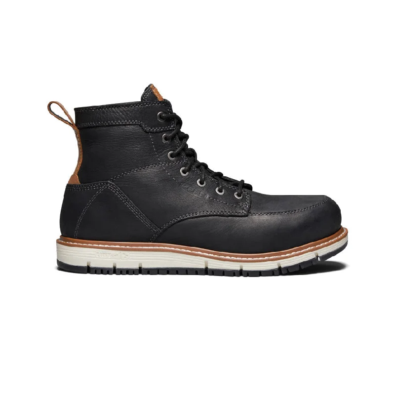 Comfortable winter boots for long walks-Men's San Jose 6" Boot (Aluminum Toe)  |  Black/Caramel Cafe