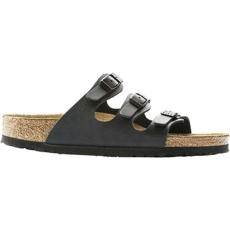 sandals for summer beach fun in styleWomen's Birkenstock Florida Soft Footbed Black Birko-Flor