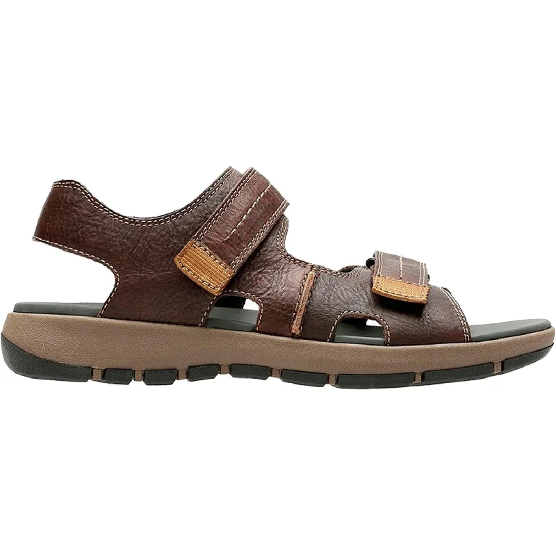 sandals for outdoor trips in hot climatesMen's Clarks Brixby Shore Dark Brown Leather