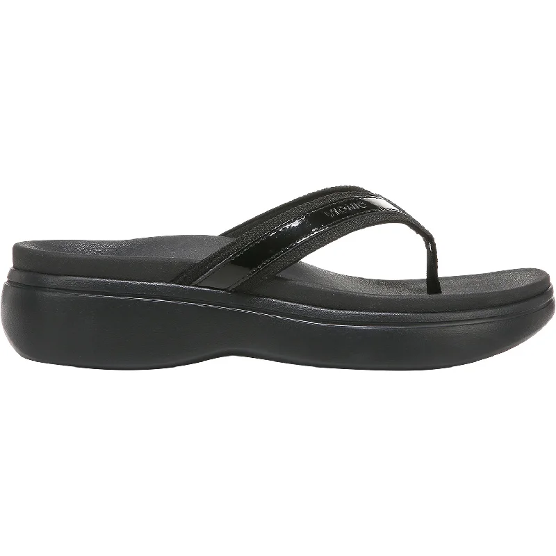 cushioned sandals for comfort -Women's Vionic High Tide II Black Leather