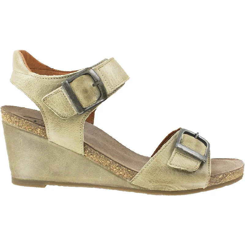 stylish sandals with buckle accents -Women's Taos Buckle Up Stone Leather