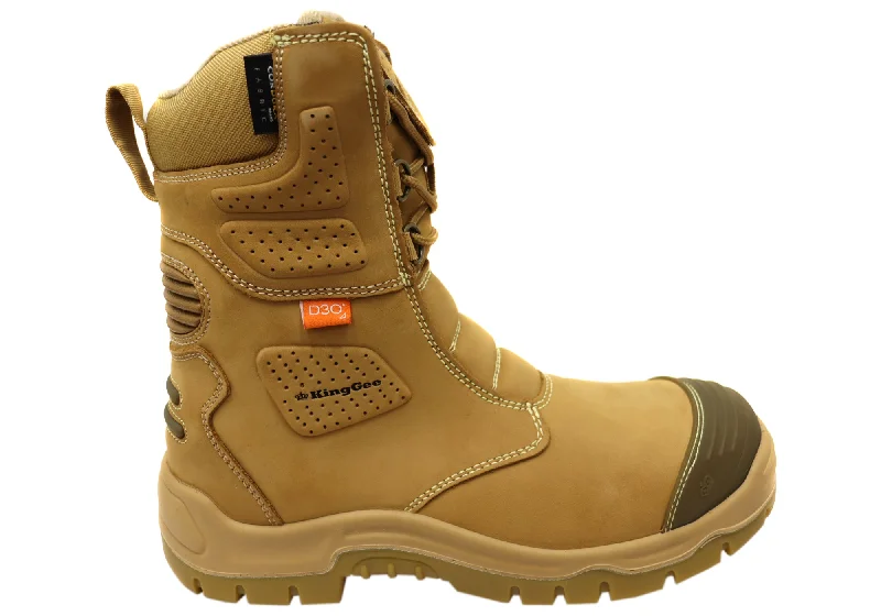 Winter boots with lace-up closure-KingGee Mens Bennu Rigger Steel Toe Safety Work Boots