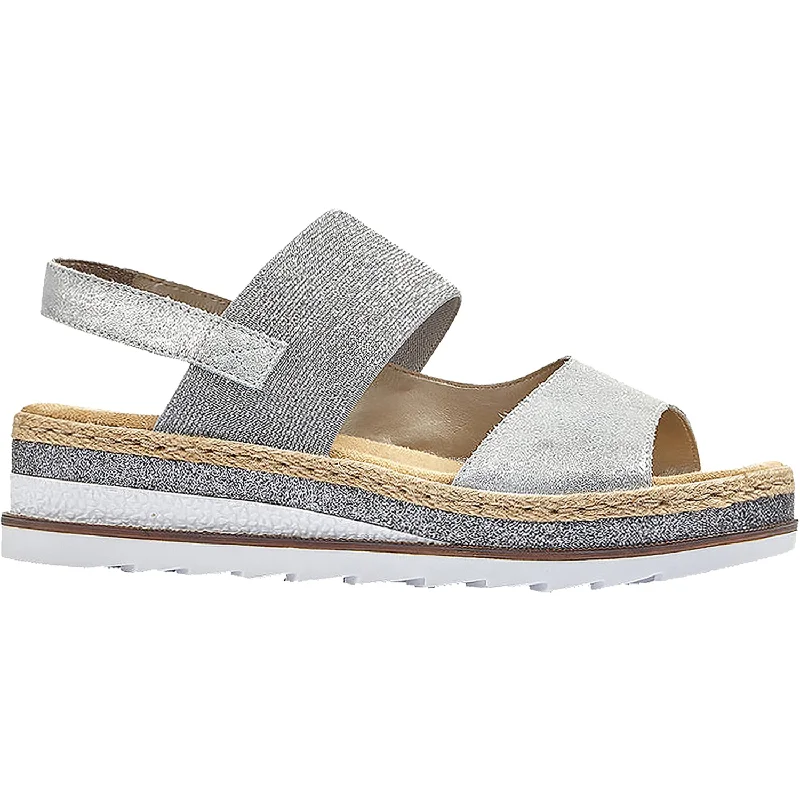 sandals for long-distance beach walksWomen's Rieker V7982-90 Regina 82 Silver Suede