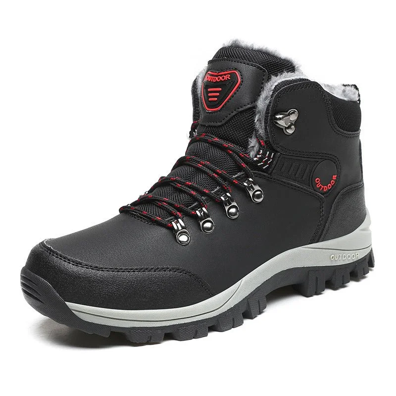 Winter boots with lace-up closure-GRW Orthopedic Boots for Men Warm Plus Hiking Lace-up Boots