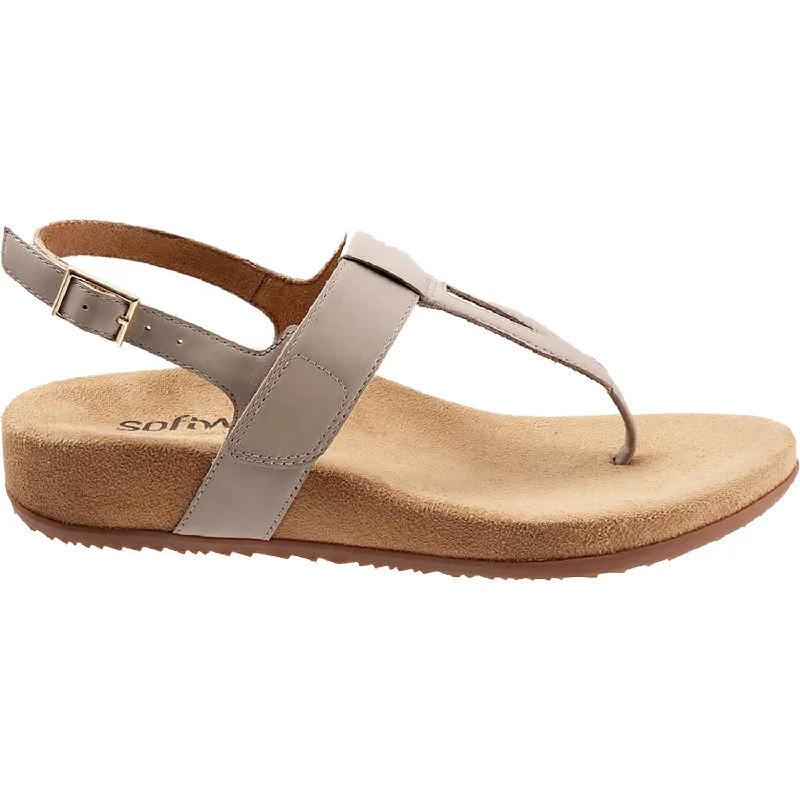 sandals for warm weather comfort -Women's SoftWalk Brea Grey Leather