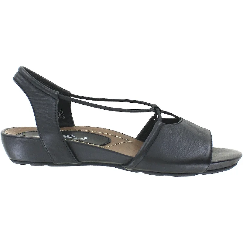 sandals with leather uppers for comfort and style -Women's Earthies Lacona Black Leather