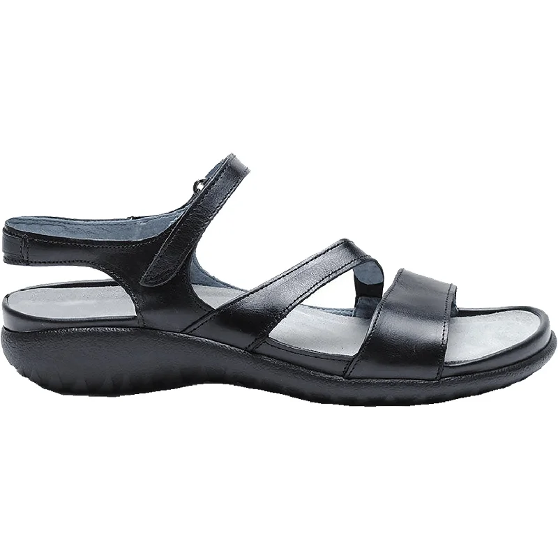 sandals with extra footbed cushioning for comfortWomen's Naot Etera Black Madras Leather