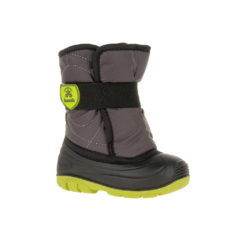 Stylish boots for wet snow weather-Kamik Toddler's Snobug 3 Boot Charcoal