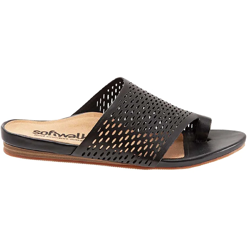 sandals for laid-back walks on the beachWomen's SoftWalk Corsica II Black Leather