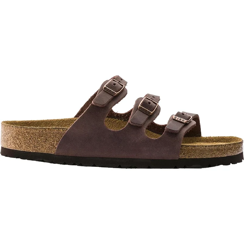 sandals for walking in comfort through the sunWomen's Birkenstock Florida Habana Oiled Leather