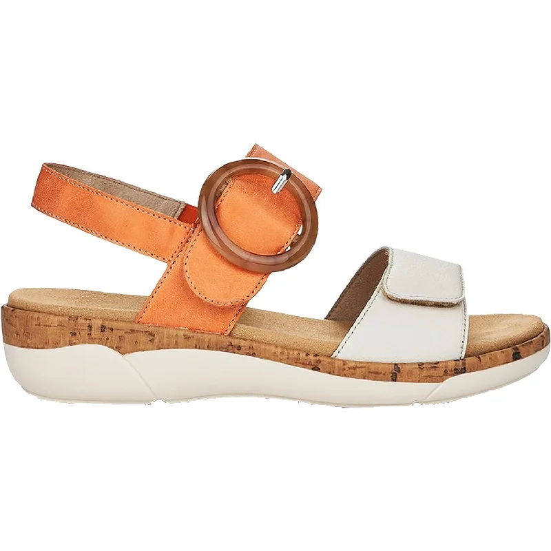 sandals for beach relaxation with styleWomen's Remonte R6853-38 Jocelyn 53 Off White/Orange Leather