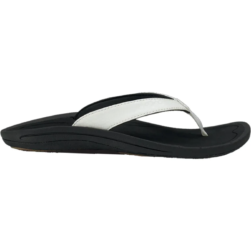 sandals for sightseeing and exploring the cityWomen's OluKai Kulapa Kai White/Black Synthetic