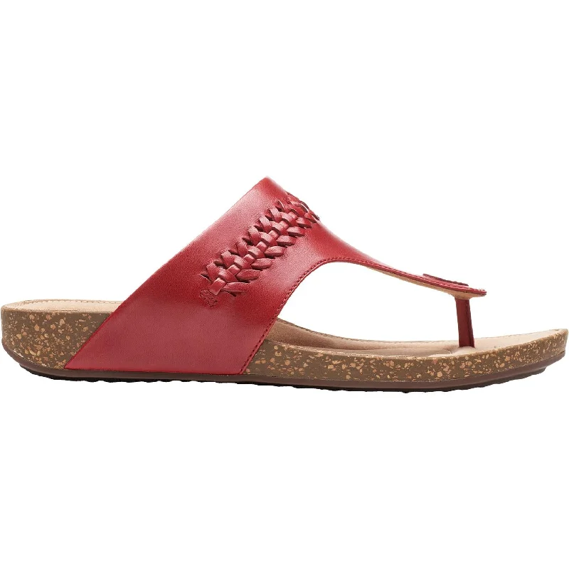 sandals with orthopedic design -Women's Clarks Un Perri Vibe Red Leather