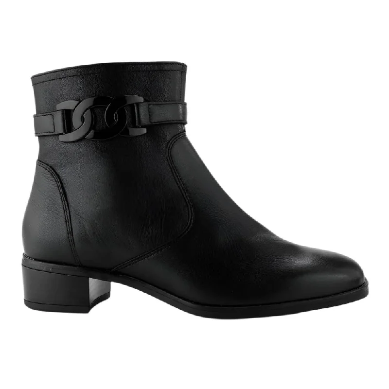 Vintage boots for women-Ara Women's Grafton Zip Boot Black Calf