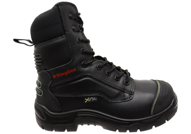 Warm boots for men with lining-KingGee Mens Phoenix 8Z Met Safety Work Boots