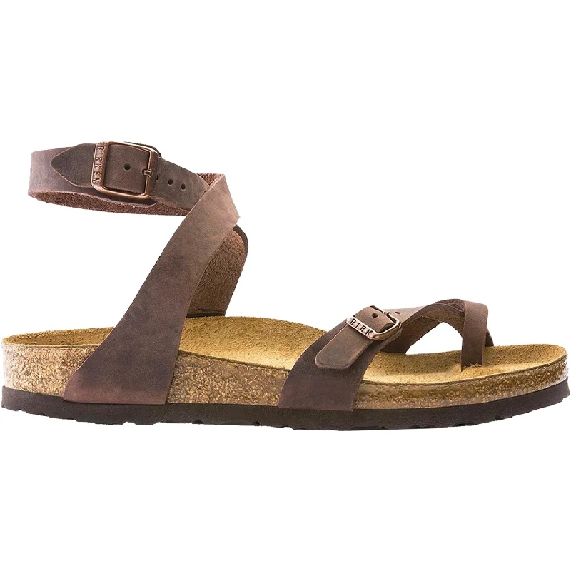 sandals with leather uppers for comfort and style -Women's Birkenstock Yara Habana Oiled Leather