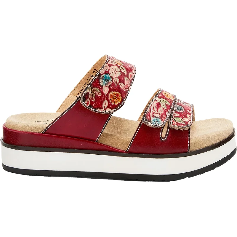 sandals for relaxing beach and city daysWomen's L'Artiste by Spring Step Dearest Red Multi Leather