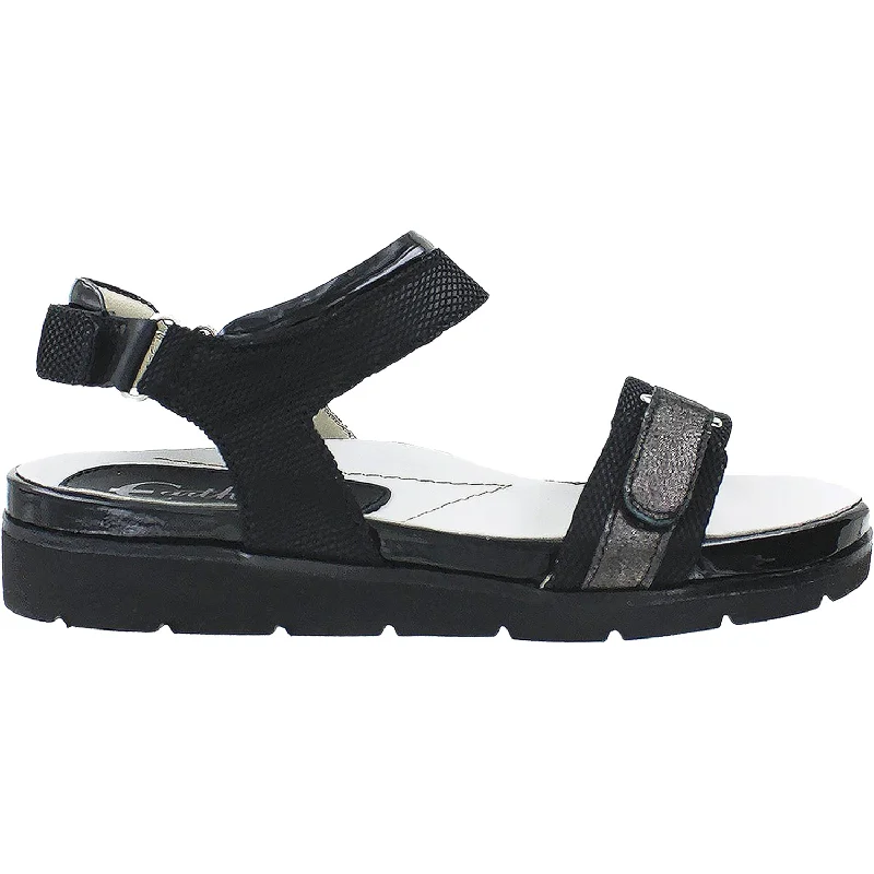 sandals for coastal walks and sunny strollsWomen's Earthies Argo Black Multi Leather/Linen