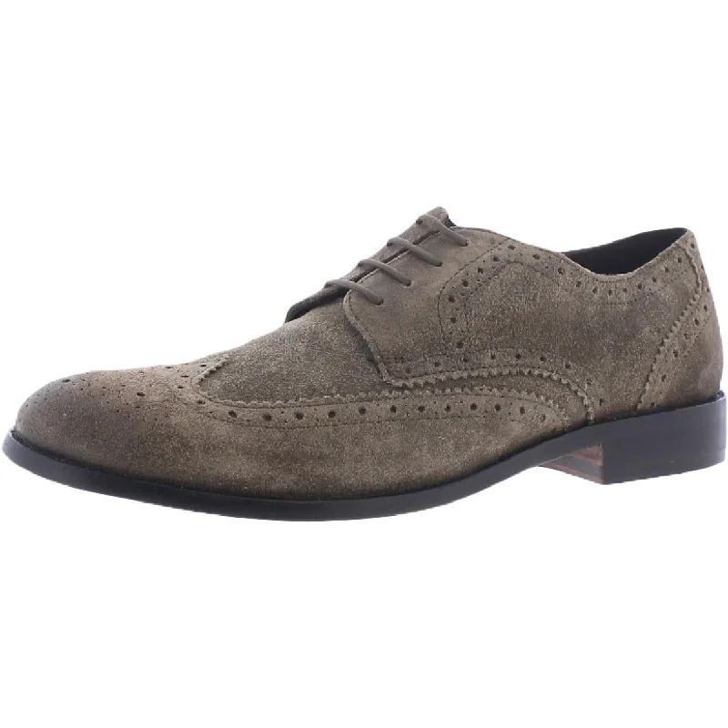 Clarks Mens James Wing Suede Wing Tip Oxford Oxfords