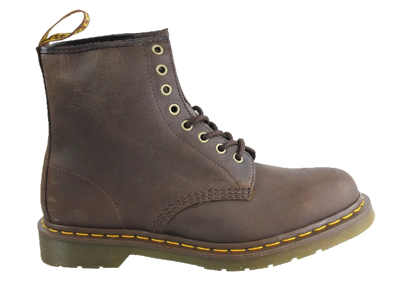 Stylish boots for wet and snowy winter days-Dr Martens 1460 8 Up Gaucho Crazy Horse Unisex Boots