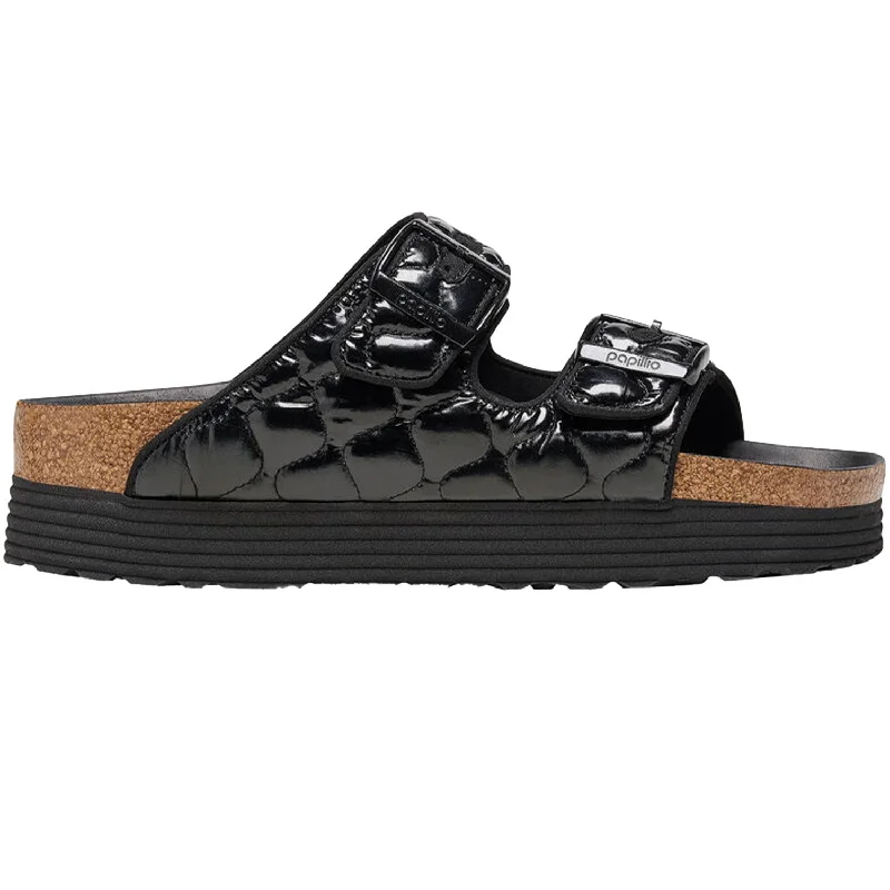 sandals for stylish beach and city vacationsWomen's Birkenstock Arizona Platform Padded Black