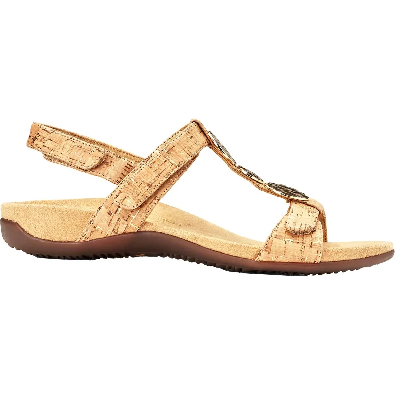 sandals with vibrant colors for beach fun -Women's Vionic Farra Gold Cork