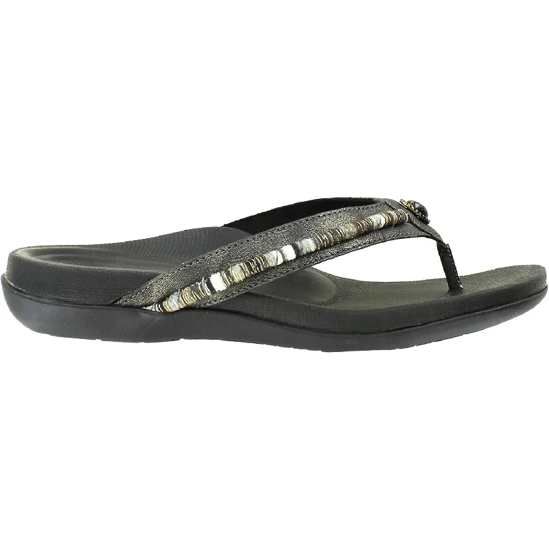 sandals for all-season wear -Women's Aetrex Hazel Pewter Synthetic