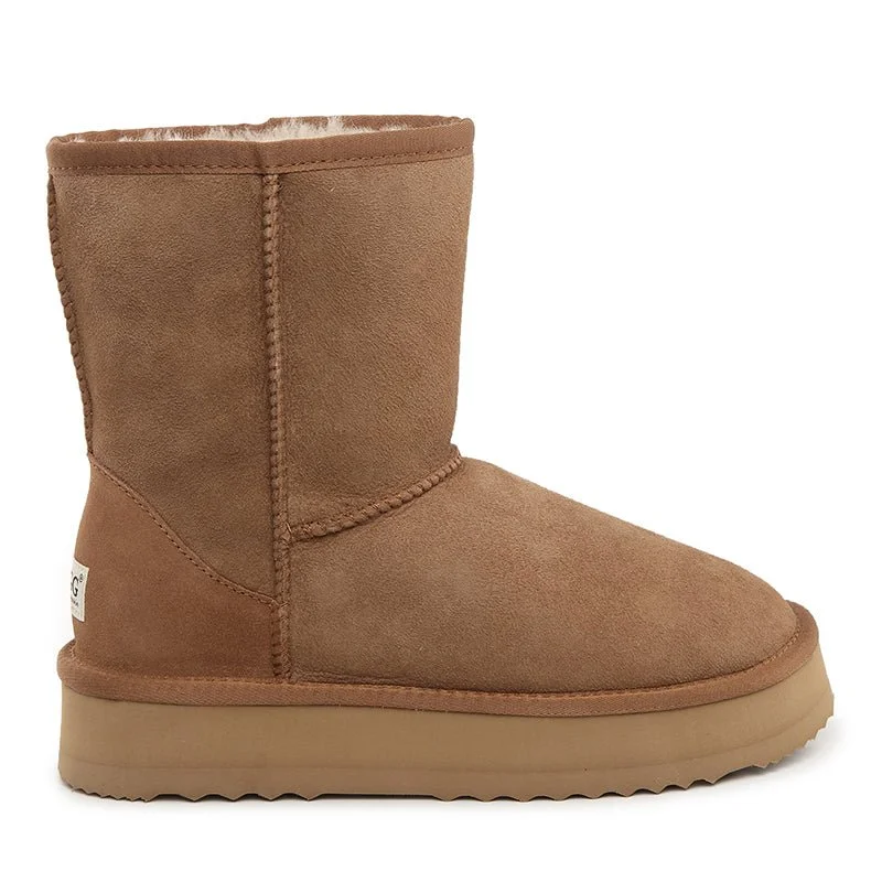 Trendy leather boots for fall-UGG Platinum Short Platform Boot