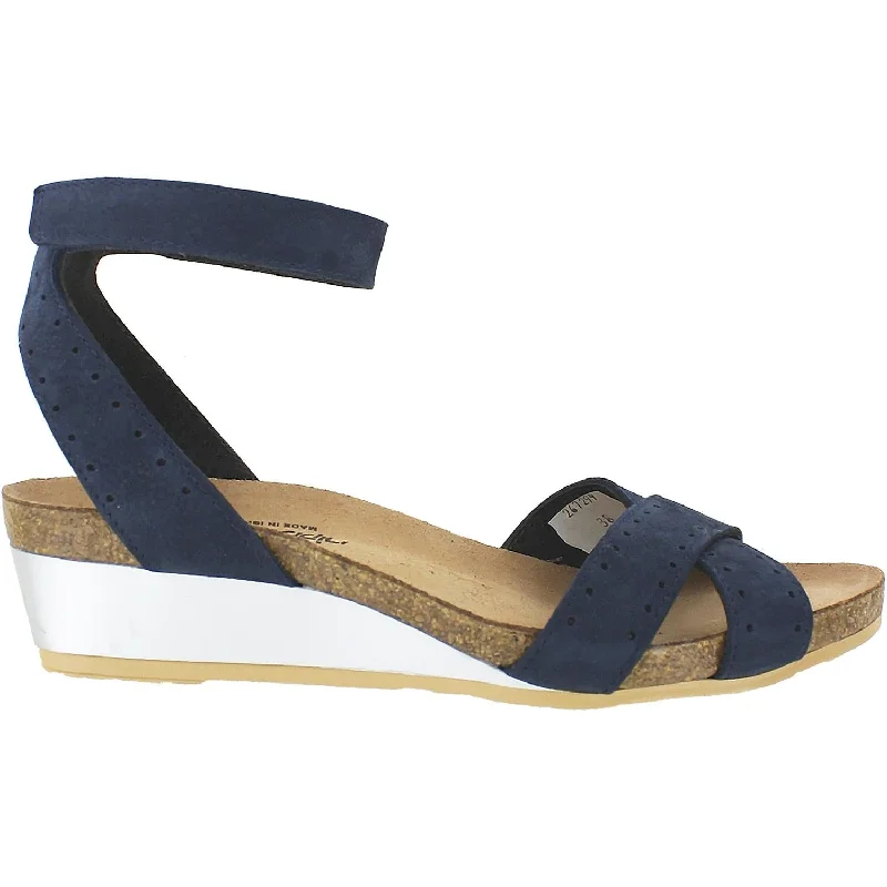 lightweight sandals for packing -Women's Naot Wand Navy Nubuck