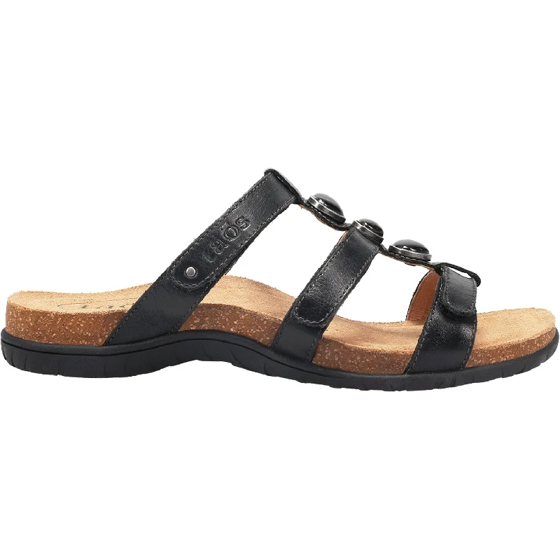 sandals for warm weather comfort -Women's Taos Gemma Black Leather