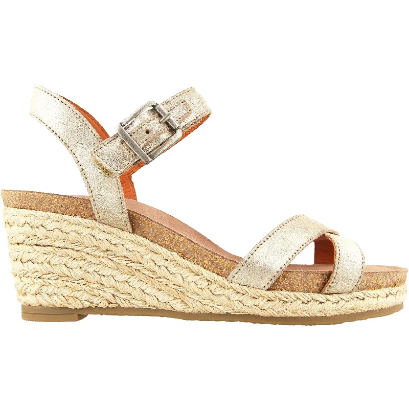 sandals with extra support for comfort -Women's Taos Hey Jute Stone Metallic Leather/Fabric