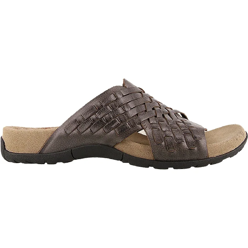 slip-on sandals for casual outings -Women's Taos Guru Dark Grey Leather