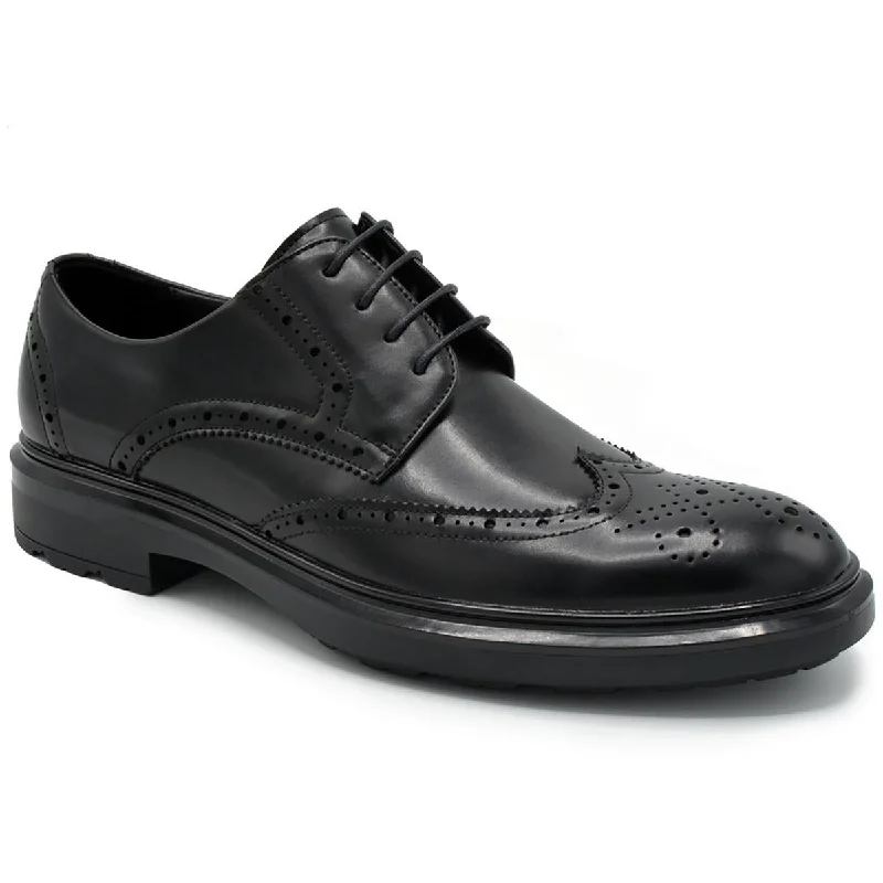 Aston Marc Mens Faux Leather Lace-Up Oxfords