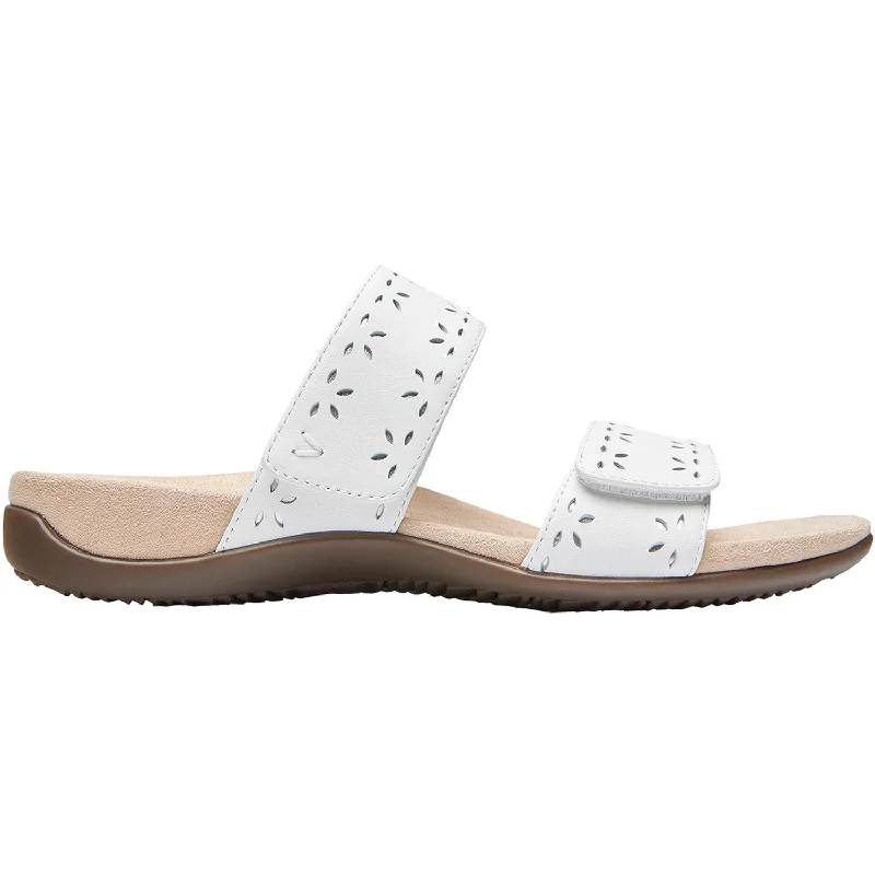 sandals with padded soles for comfort -Women's Vionic Randi White Leather