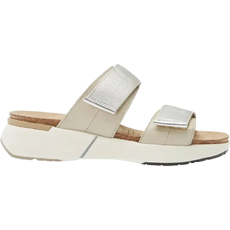 sandals with thick soles for comfort -Women's Naot Calliope Soft Ivory/Soft Silver/Silver Grey Leather