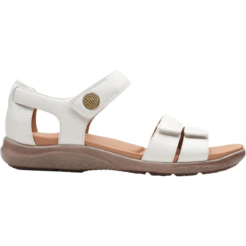 sandals for running errands in style -Women's Clarks Kylyn Strap White Leather