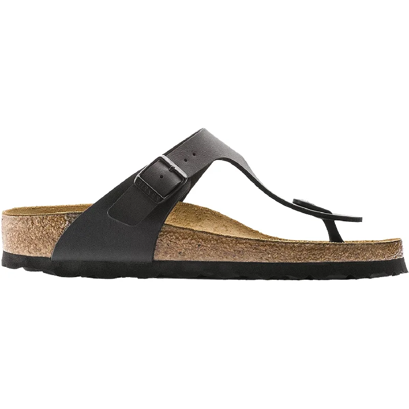 sandals for city strolling in hot weatherWomen's Birkenstock Gizeh Black Birko-Flor