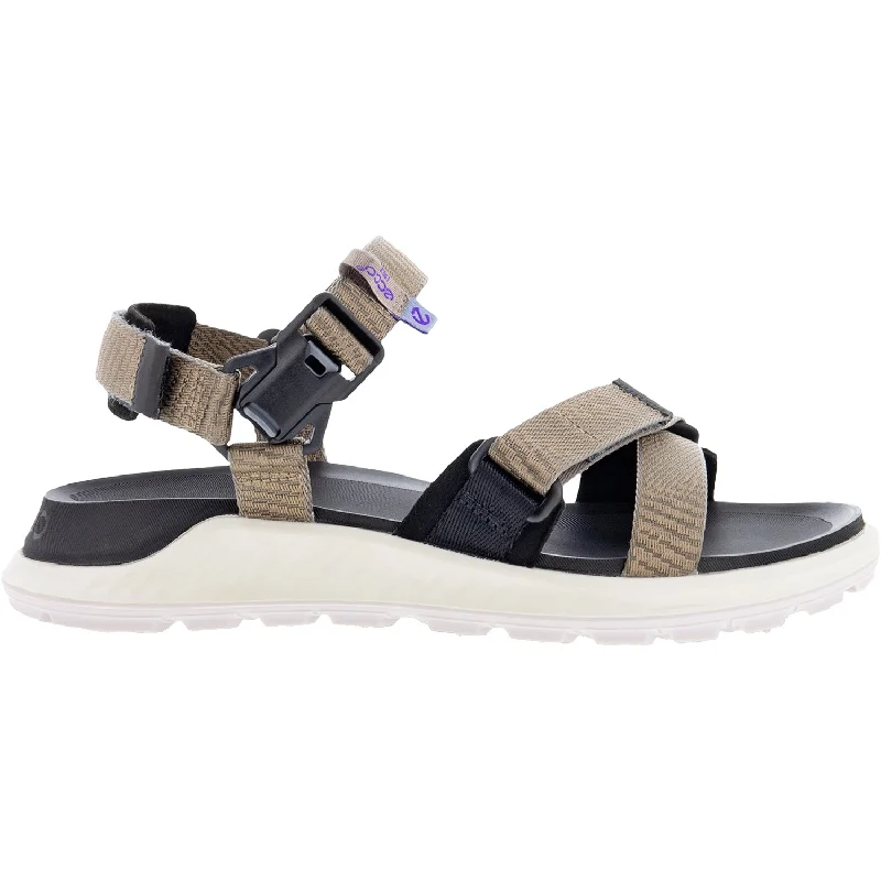 sandals for walking in the city -Women's Ecco Exowrap 3S Moon Rock/Taupe Fabric