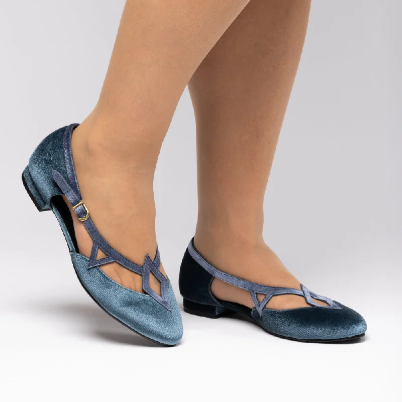 PRE-ORDER Mildred Vintage Flats (Twilight Blue)