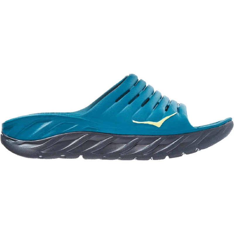 sandals with breathable uppers for comfort -Men's Hoka One One Ora Recovery Slide Blue Coral/Butterfly EVA