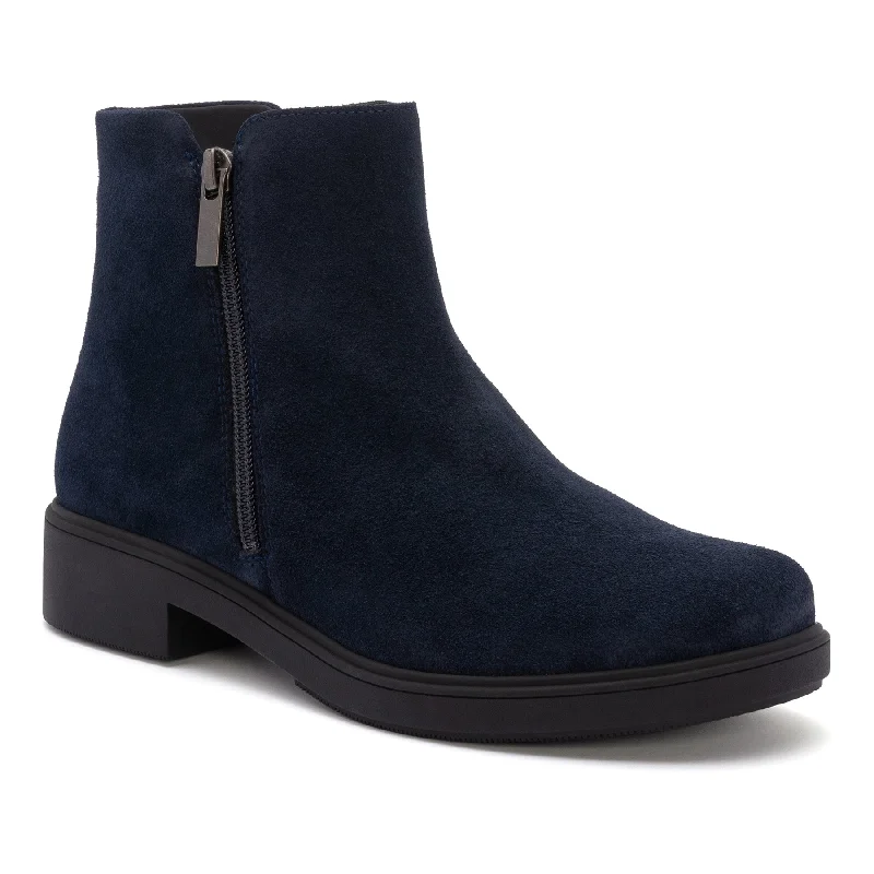 Stylish ankle boots with faux shearling for winter-Compass Zip