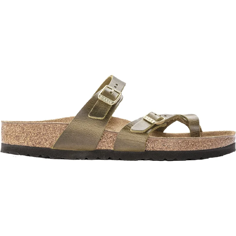 sandals for walking through the hot sunWomen's Birkenstock Mayari Olive Oiled Leather