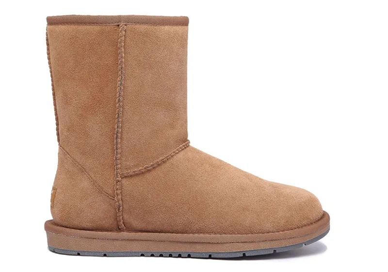 Trendy boots with rubber sole for snowy terrain-UGG Australian Shepherd Unisex Short Classic Suede Ugg Boots