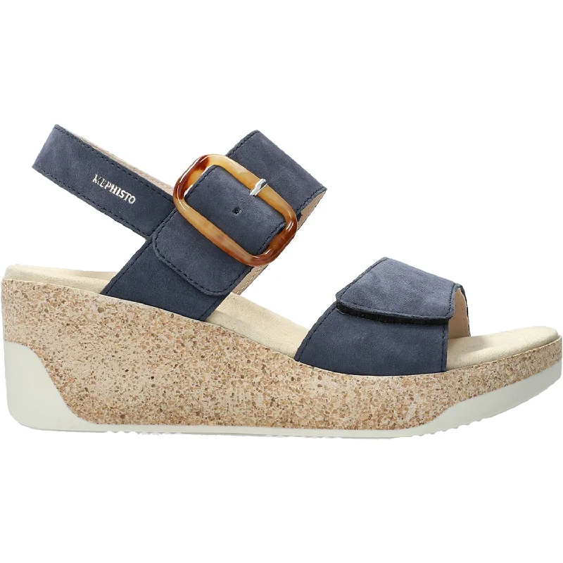 sandals for summer vacations on the beachWomen's Mephisto Giulia Jeans Blue Suede