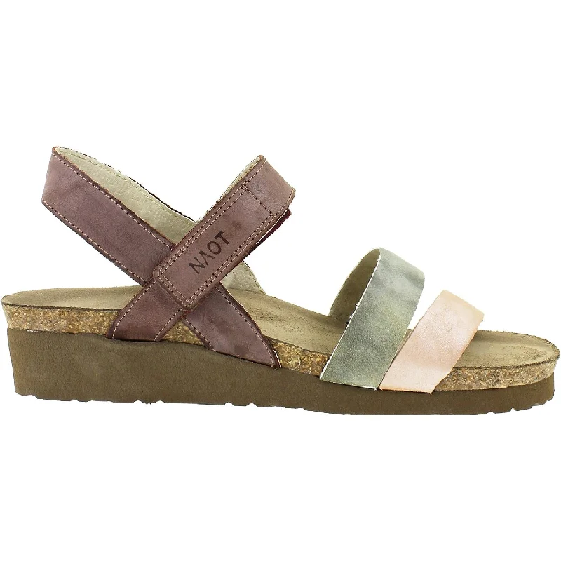 sandals with flexible soles for all-day comfort -Women's Naot Kayla Plum/Beige/Nude Leather