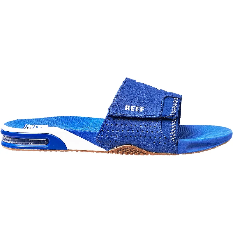 sandals for comfortable sightseeing -Men's Reef Fanning Slide X MLB Dodgers Blue Synthetic