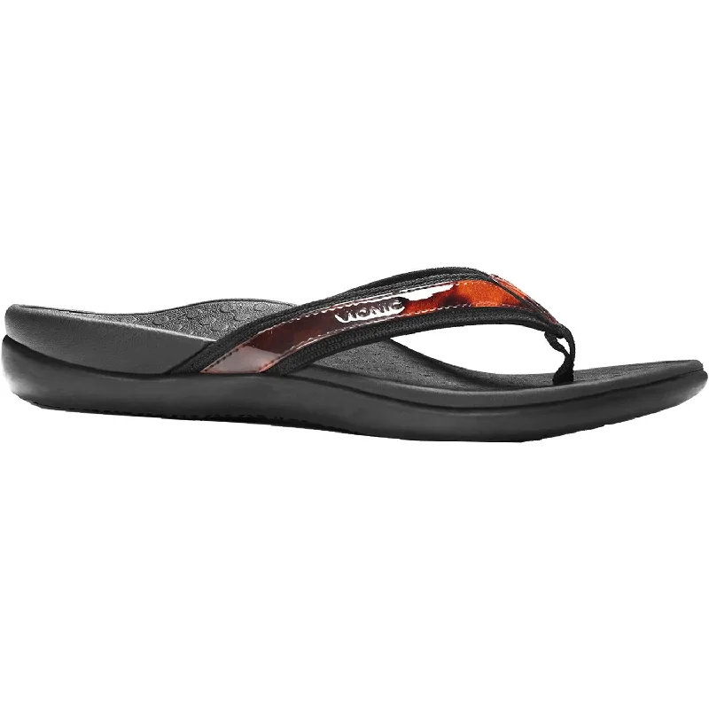 waterproof sandals for the lake -Women's Vionic Tide II Tortoise Black Leather