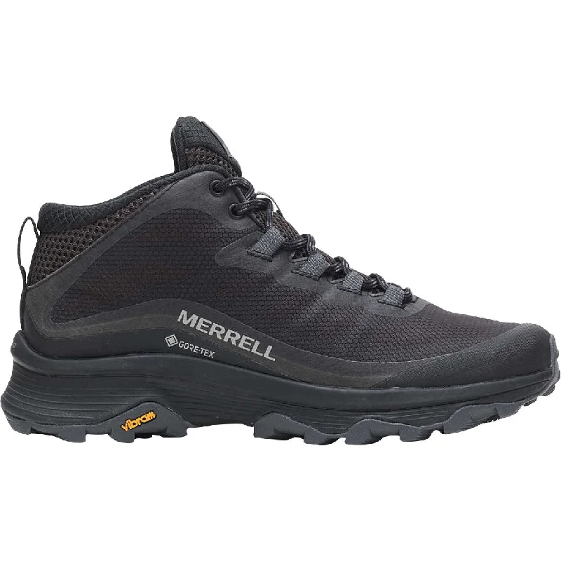 Designer boots with high heel-Merrell Moab Speed Mid GORE-TEX Womens Walking Boots - Black